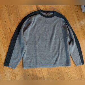 Men's Crewneck Sweater in Gray with Black Accents